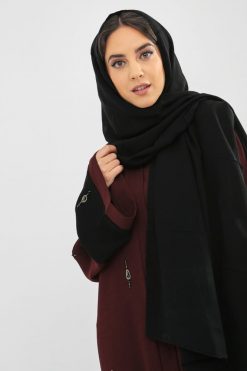 bsi01 aa001 bsi1051 4 Black And Maroon tow Tone Abaya