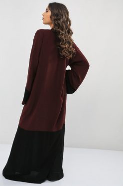 bsi01 aa001 bsi1051 5 Black And Maroon tow Tone Abaya