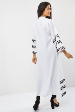 bsi01 aa001 bsi869 4 White Pocket Style Abaya