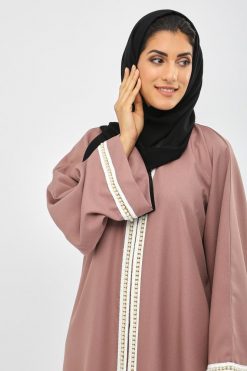 bsi01 aa001 bsi863 3 Pearls Lace Embellished Abaya