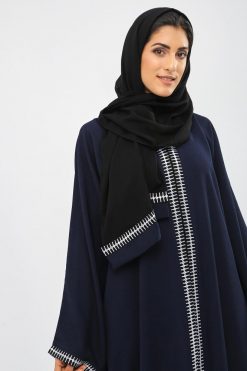 bsi01 aa001 bsi844 3 Lace Embellished Navy Abaya