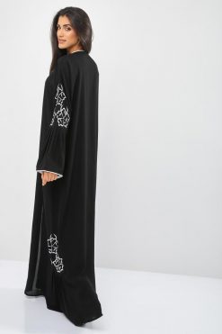 bsi01 aa001 bsi842 5 Abaya with White Embroidery