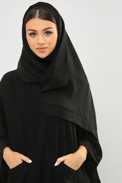 bsi01 aa001 bsi798 4 Pocket Style Black Abaya