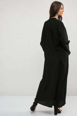 bsi01 aa001 bsi798 5 Pocket Style Black Abaya