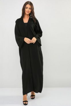 Pocket Style Black Abaya