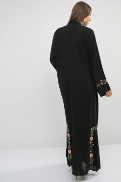 bsi01 aa001 bsi782 5 Rose Embroidered Black Abaya