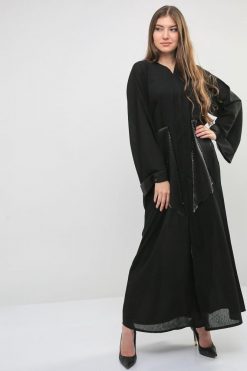 Mesh Embellished Abaya
