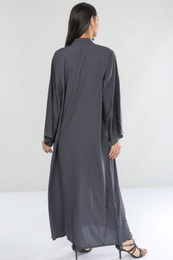 bsi01 aa001 bsi461 4 Beads Embellished Black Abaya