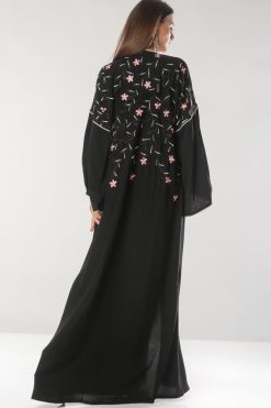 bsi01 aa001 bsi391 3 Flower Embroidered Abaya