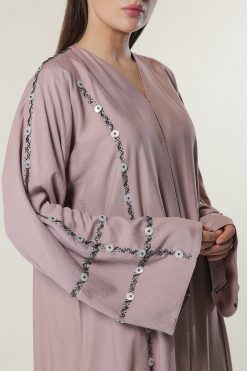 MOILAAQ2039 4 Pink Abaya with handwork