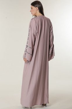 MOILAAQ2039 3 Pink Abaya with handwork