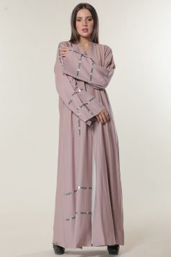 Pink Abaya with handwork