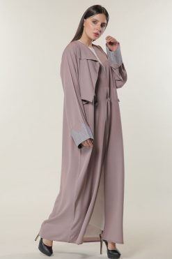 MOILAAQ2038 2 Dusty Pink Abaya Dress