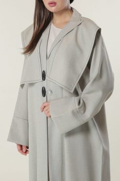 MOILAAQ2035 4 Light Grey Open Abaya