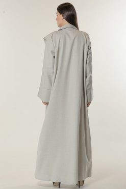MOILAAQ2035 3 Light Grey Open Abaya
