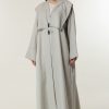 Light Grey Open Abaya