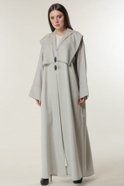 Light Grey Open Abaya