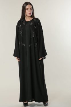 Black Abaya with Abstract Handwork