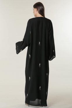 MOILAAQ2031 3 Black Abaya with embroidery Motifs