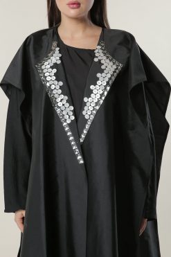 MOILAAQ2028 4 Black Overlay Abaya