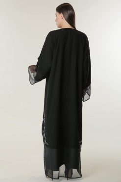 MOILAAQ2024 3 Black Abaya with Embroidered Motifs