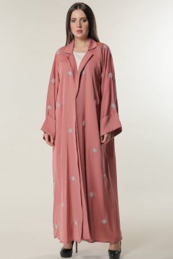 Pink Abaya With Pearls