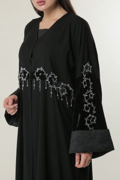 Black Abaya with Handwork 7 MOILAAQ2022 4 Black Abaya with Handwork