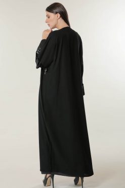 Black Abaya with Handwork 6 MOILAAQ2022 3 Black Abaya with Handwork