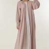 Pink Abaya with Beadwork