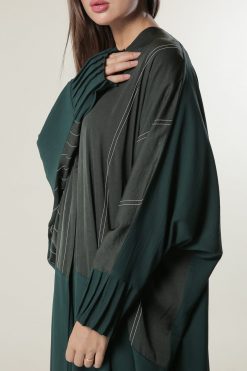 MOILAAQ2017 4 Green Abaya with Threadwork
