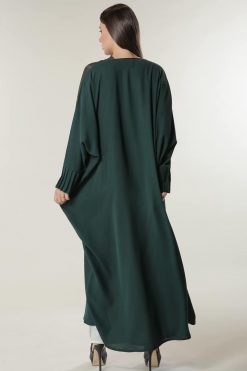 MOILAAQ2017 3 Green Abaya with Threadwork
