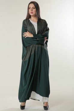 Green Abaya with Threadwork