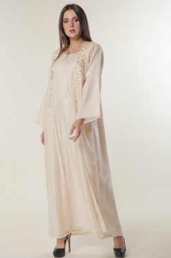 Peach Organza  Abaya