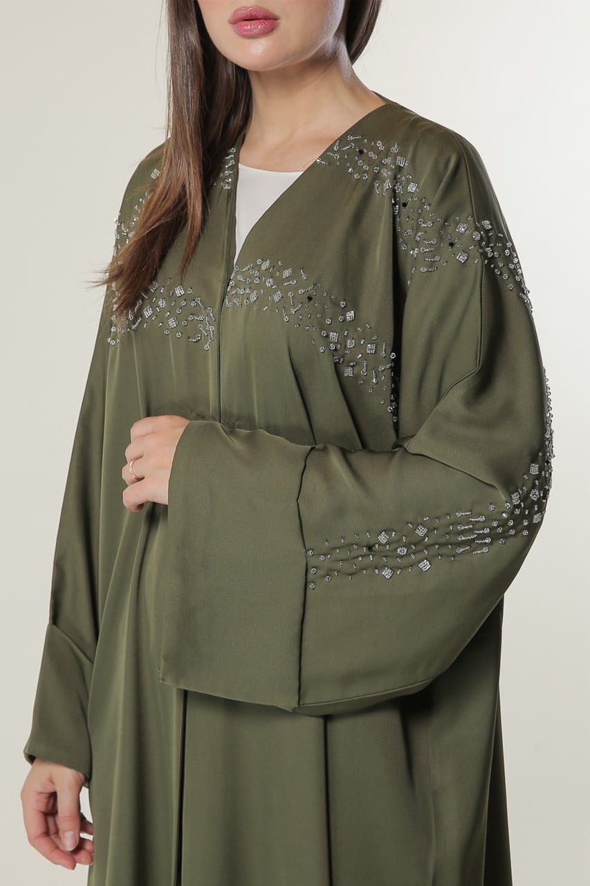 Olive Green Abaya Online - Heracloset Online Olive Green Abaya Online - Heracloset Online