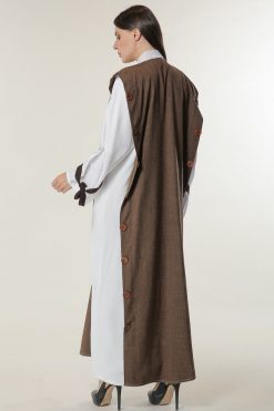 MOILAAQ2011 3 Buttons White Abaya