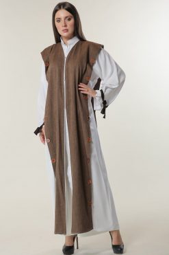 Buttons White Abaya