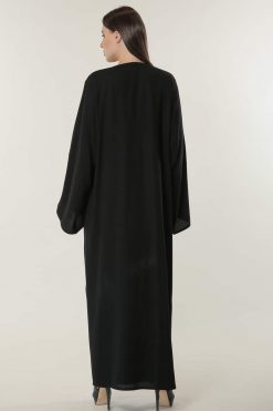 MOILAAQ2008 3 Black Abaya with Handwork