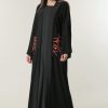Black Abaya with Thread Handwork