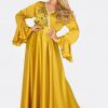 فستان جلابيا ذهبي اللون بنقشة غروب الشمس الذهبي 9 GOLDEN SUNSET Jalabiya Gold Dress