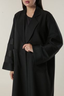عباية معطف أسود 7 MOILASR2121 4 Black Coat Abaya