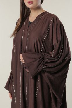 MOILASR2120 4 Brown open abaya