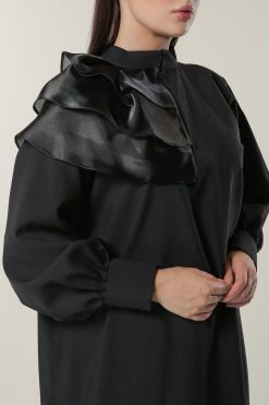 عباية قصة الأميرة السوداء 7 MOILASR2119 4 Black Princess Cut Abaya