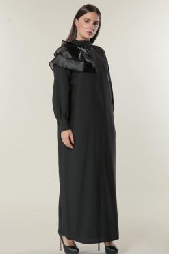 Black Princess Cut Abaya