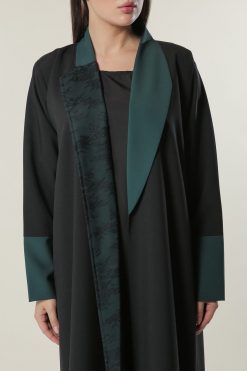 Black Abaya with Net Lace 9 MOILASR2116 5 Black Abaya with Net Lace