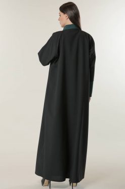 Black Abaya with Net Lace 8 MOILASR2116 4 Black Abaya with Net Lace