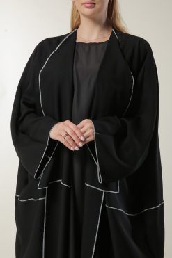MOILASR2112 4 Black Loose Fitting open Abaya