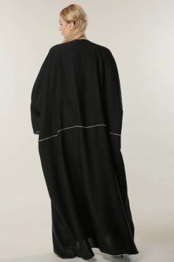 MOILASR2112 3 Black Loose Fitting open Abaya