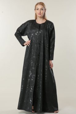 Black Jaquard Abaya