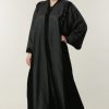 Black Velvet Open Abaya