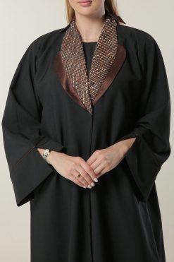 MOILASR2103 4 Black Abaya with Collar
